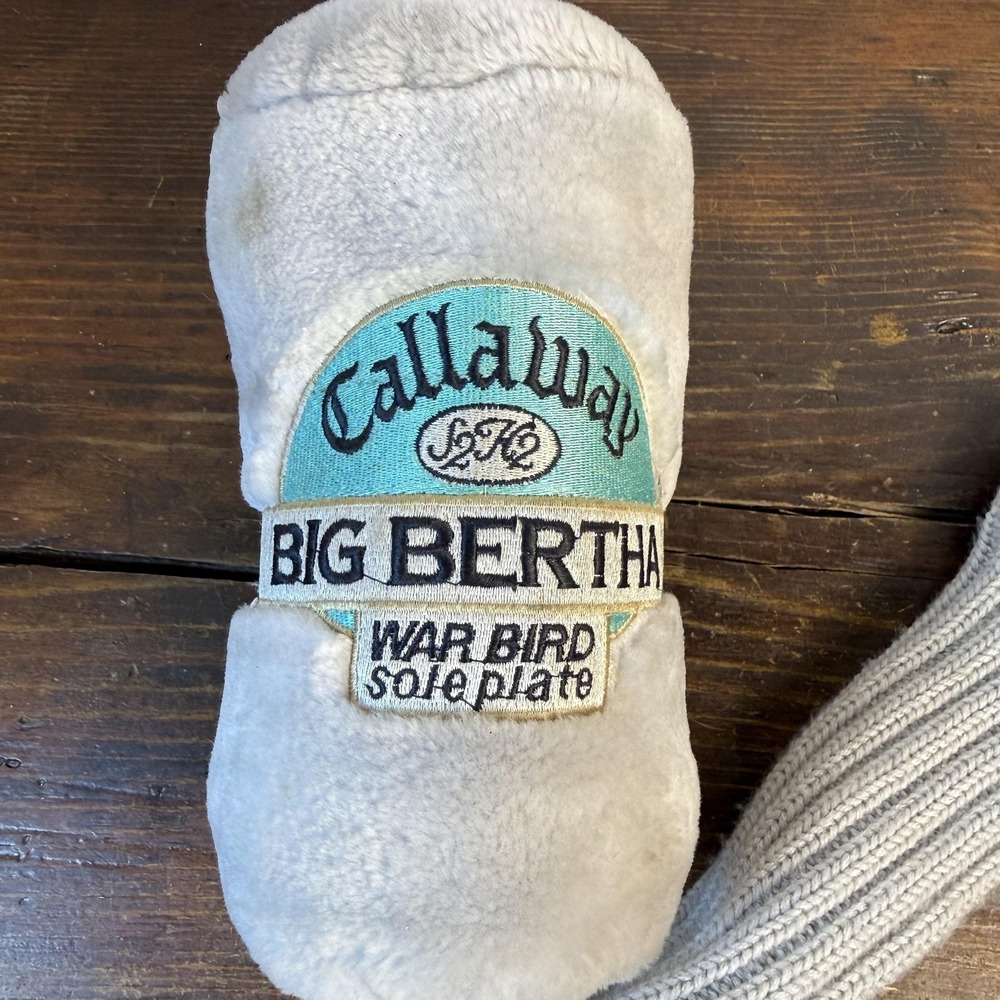 Vintage Callaway Big Bertha War Bird 3 Wood Headcover Gray Knit Golf Cover